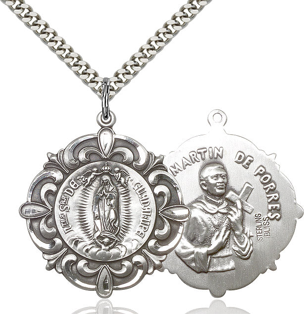 Our Lady of Guadalupe Medal Sterling Silver 24"