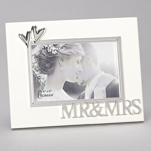 Mr. and Mrs. Frame with Heart 7"H