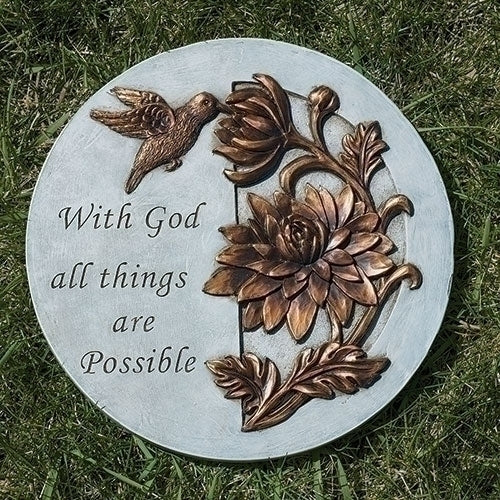 With God All Things Are Possible Stepping Stone 9"H