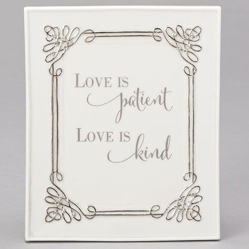 Love is Patient Wedding Wall Plaque 6.5"H
