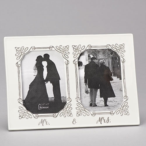 Mr. and Mrs. Wedding Frame 7"H