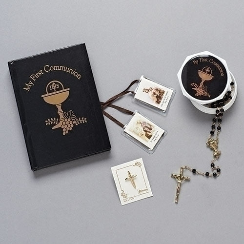 5pc Communion Set Black and Gold