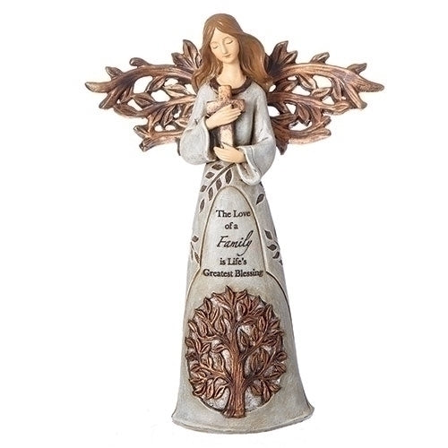 Tree of Life Angel with Cross Figure 9"H
