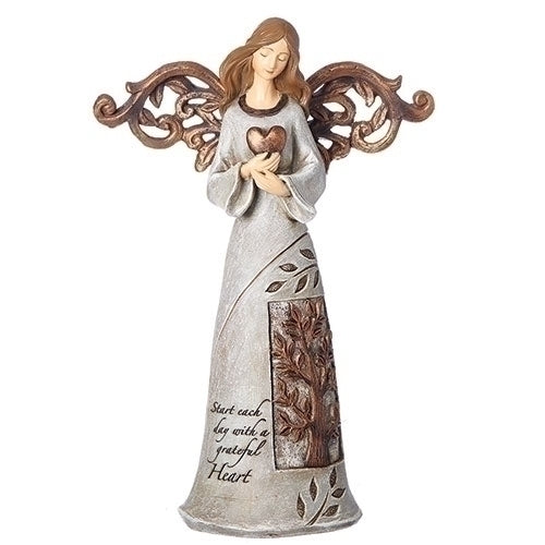 Tree of Life Angel with Heart 9"H
