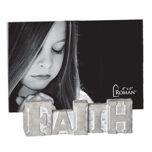 Faith Frame Cement 5"H