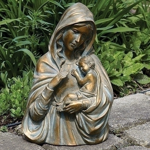 Madonna and Child Statue Bronze 14.25"H