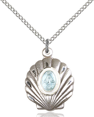 Miraculous Shell Medal Sterling Silver 18"