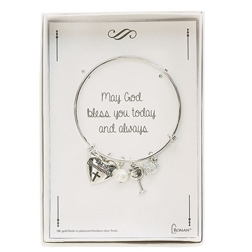 Communion Bracelet Silver 2.25"D