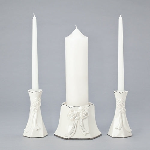 Wedding Unity Candle Holders 6"H 3pc set