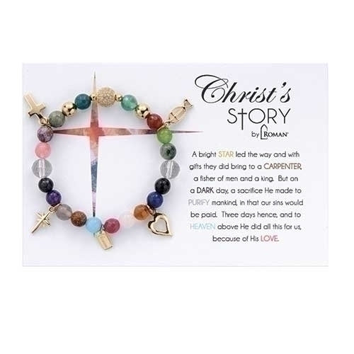 Christ Story Agate Bracelet 7"