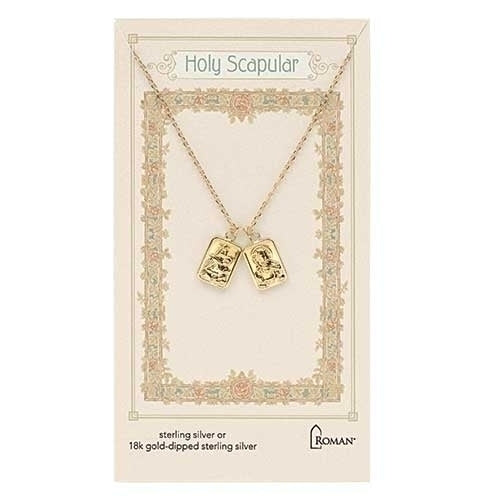 Double Scapular Necklace Gold 18"L