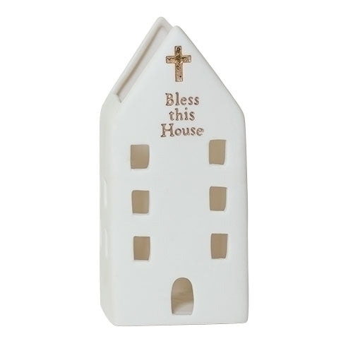 Bless This House Figurine with Cross 5.5"H