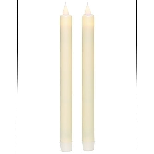Ivory Tapers LED 9"H 2pc set