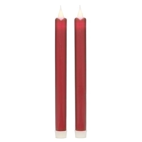 Red LED Tapers 9"H 2pc set