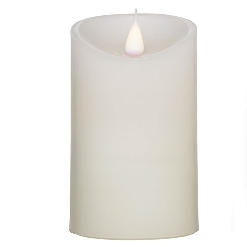 White Smooth Candle 5"H