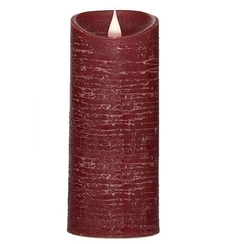 Red Rustic Candle 7"H