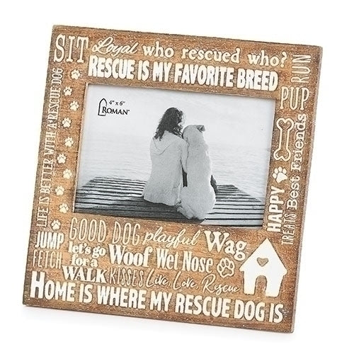 Rescue Dog Word Frame 8"H