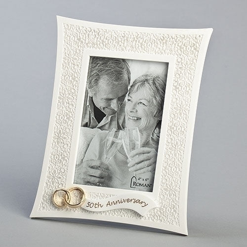 50th Anniversary Lace Frame 8.75"H