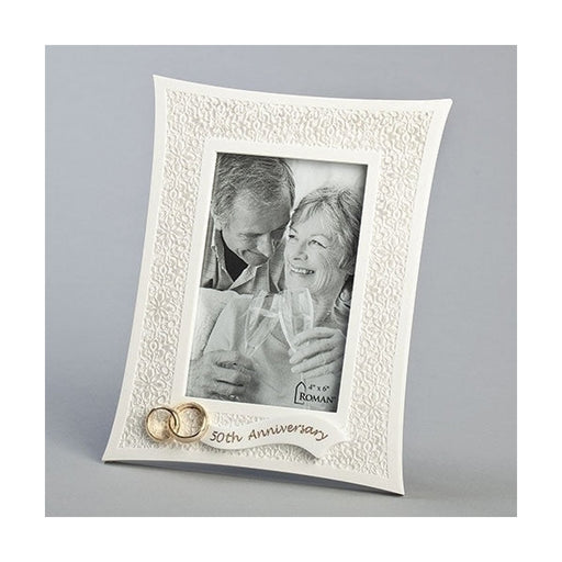 Roman 50th Anniversary Lace Picture Frame 8.75" H