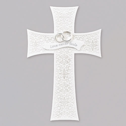 Lace Wedding Wall Cross 7.5"H