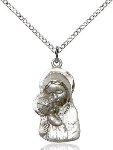 Madonna and Child Medal Sterling Silver 18"