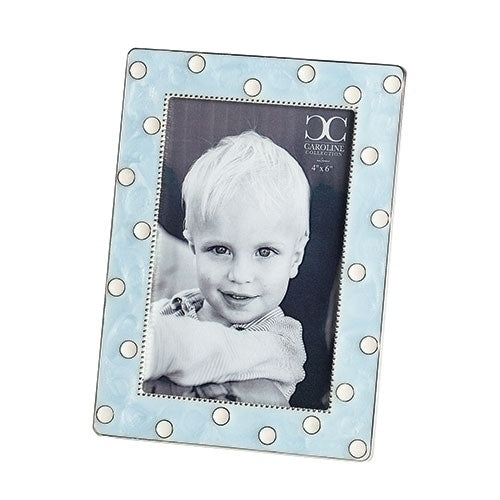 Blue Polka Dot Frame 7.25"H