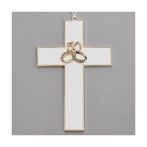 Roman 50 Rings Anniversary Wall Cross 7.25" H