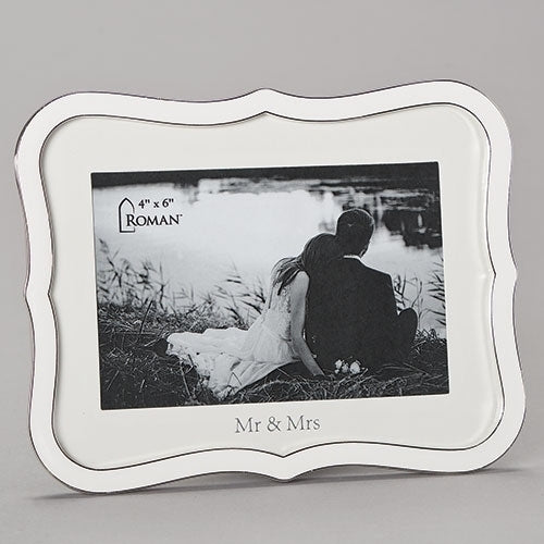 Mr. and Mrs. Wedding Frame White 6.5"H