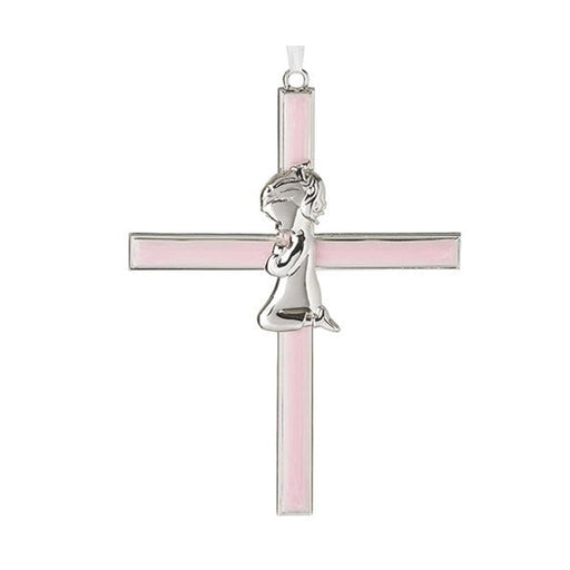 Caroline Collection Pink Girl Cross 6" H
