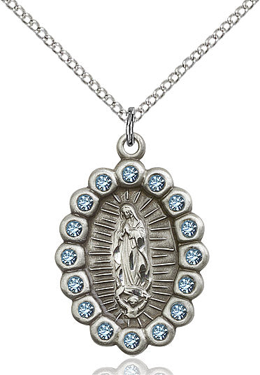 Our Lady of Guadalupe Medal Birthstone March 18"