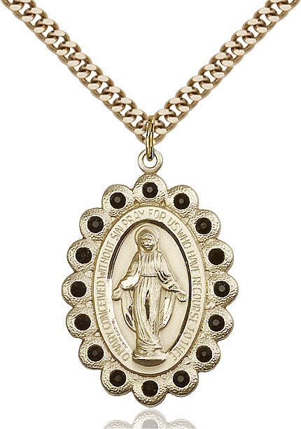 Miraculous Medal Necklace Gold 24"