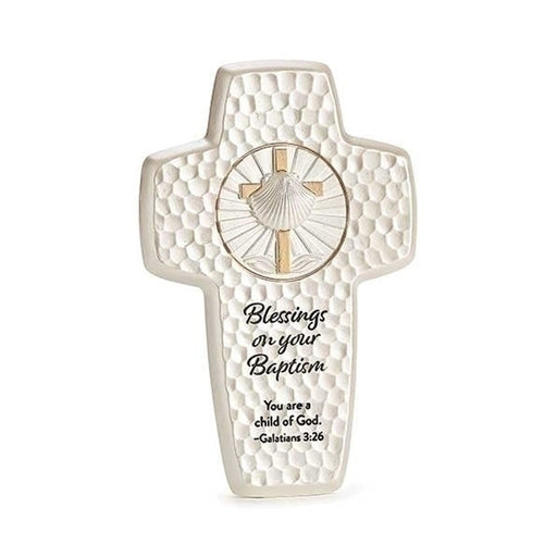 Roman Baptism Wall Cross 7.25" H