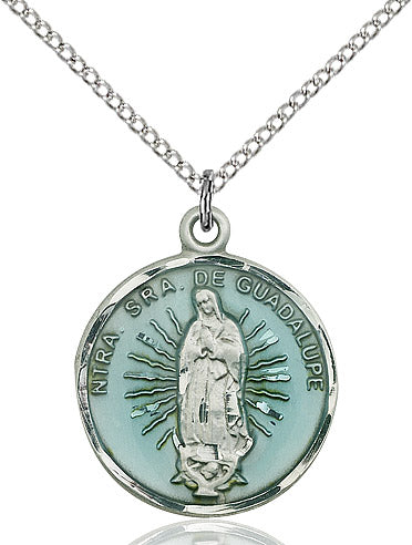 Our Lady of Guadalupe Medal Sterling Silver 18"