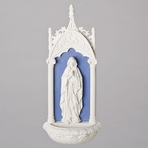 Our Lady of Lourdes Holy Water Font 11.5"H