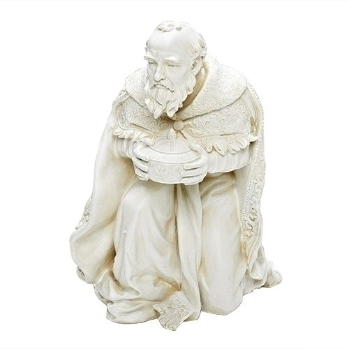 Kneeling King Nativity Figure in White 17"H