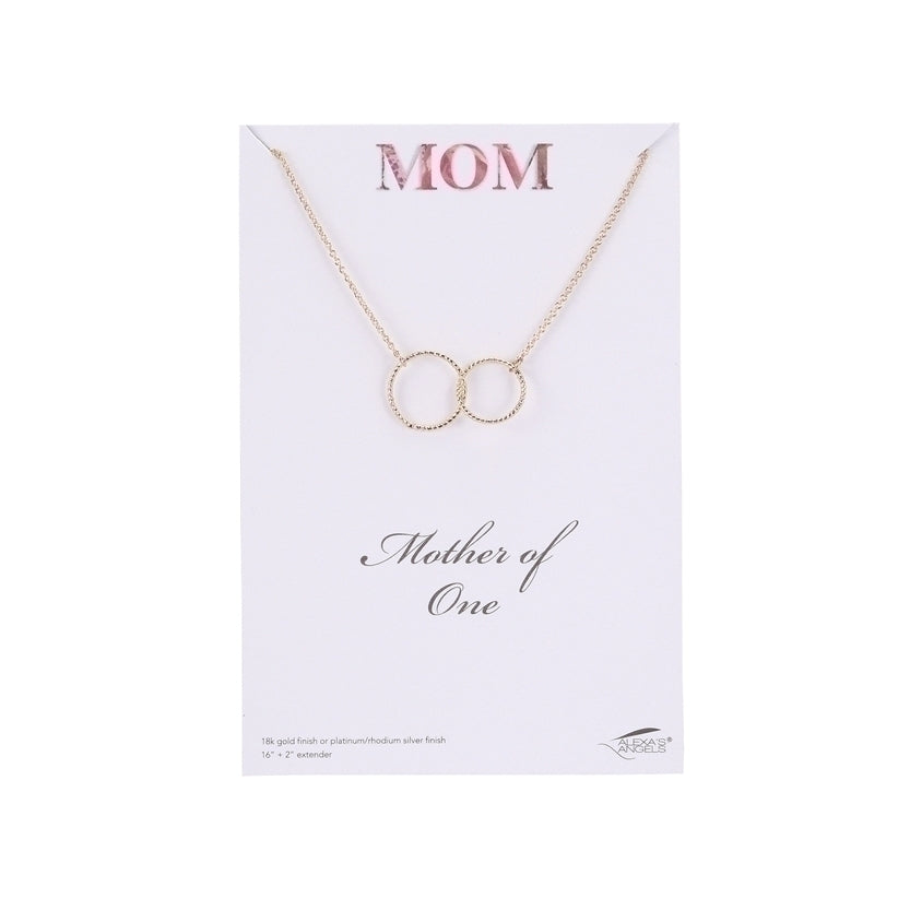 Mother of One Necklace, Gold 16"L