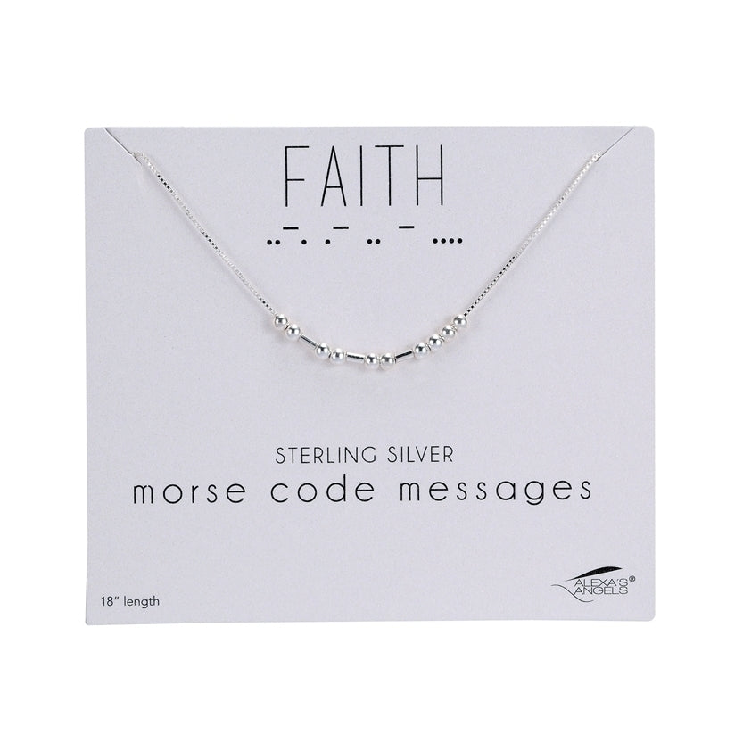 Morse Code Necklace Faith 18"L