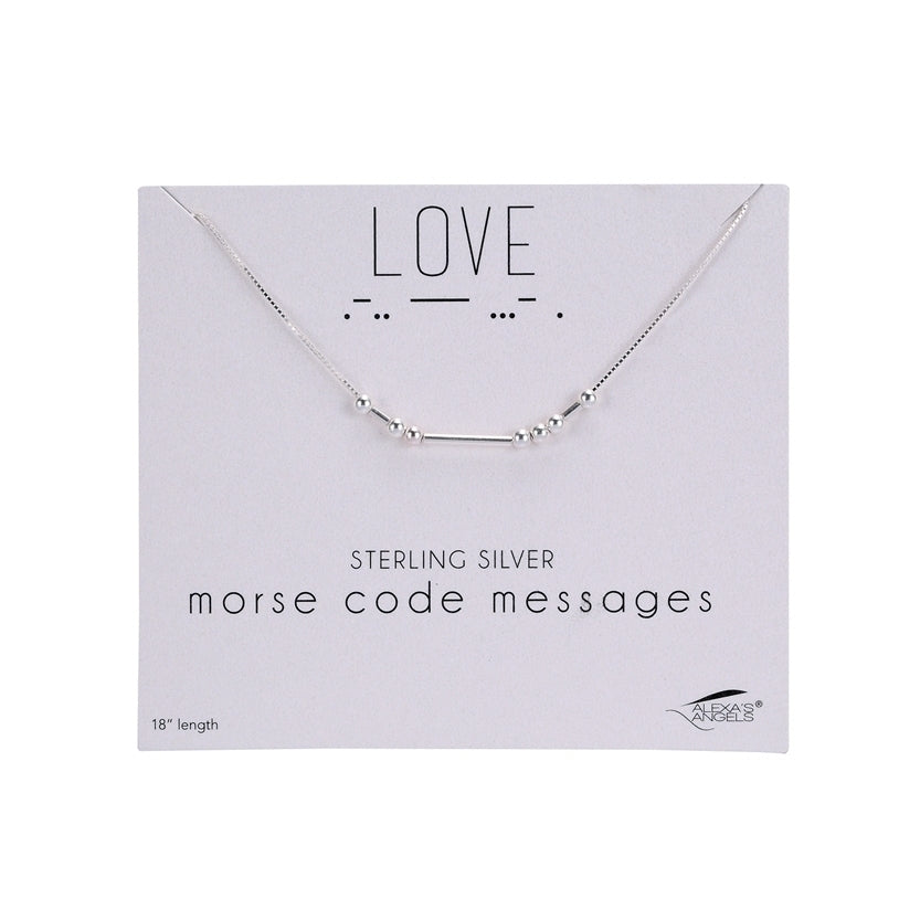 Morse Code Necklace Love 18"L