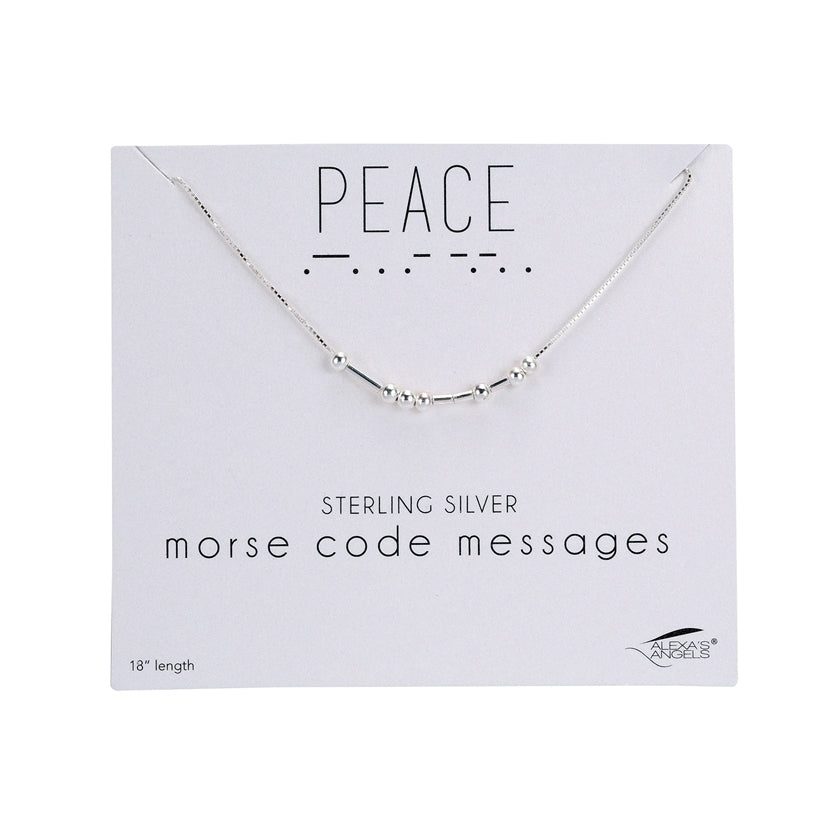 Morse Code Necklace Peace 18"L