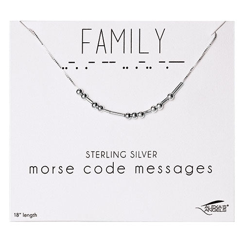 Morse Code Necklace Family 18"L