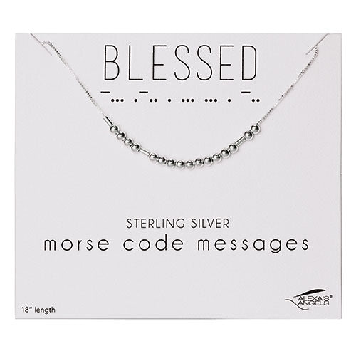 Morse Code Necklace Blessed 18"L
