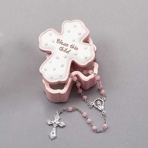Bless This Girl Box with Rosary .75"H