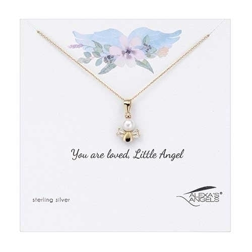 Angel Necklace Gold 15-16"L