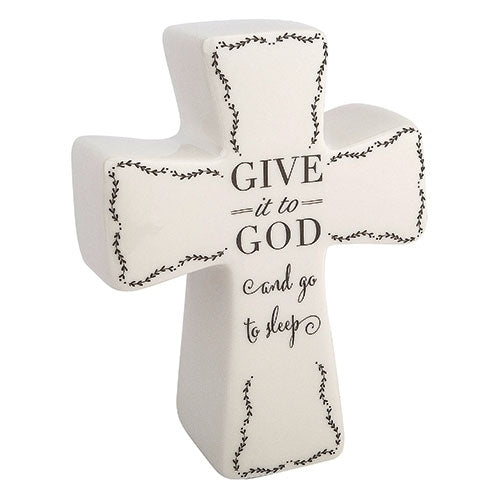 Give it to God Prayer Cross 6"H