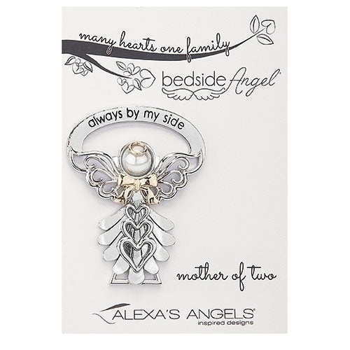 Bedside Angel for Mother of Two 2.5"H