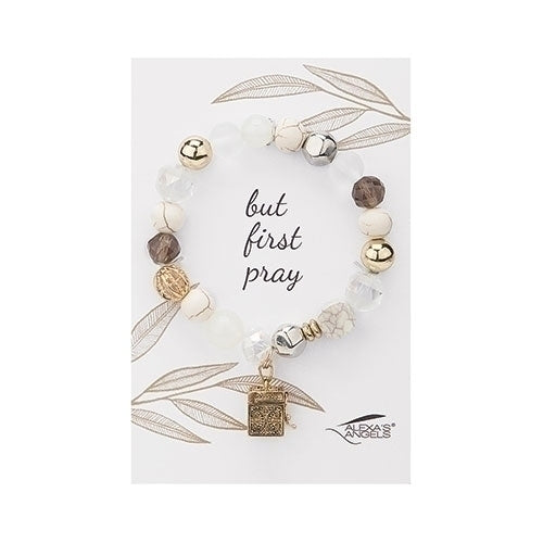 First Pray Bracelet with Prayer Box, Gold 7"L