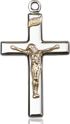 Crucifix Necklace Two-Tone 24"