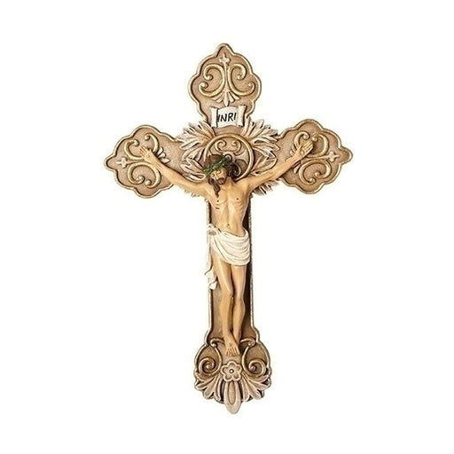 Roman Ornate Wall Crucifix 10" H