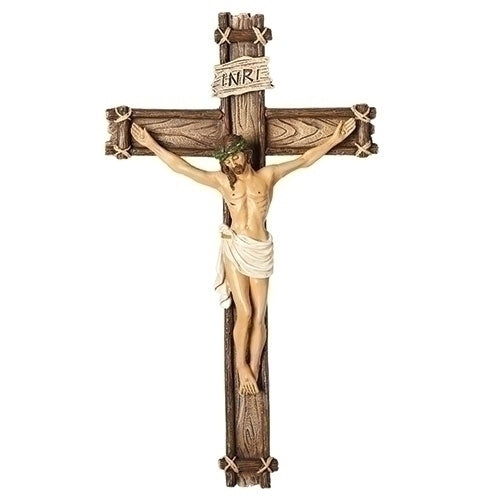 Wall Crucifix Wood 10"H