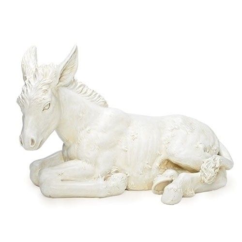 Donkey Nativity Figure in White 13"H